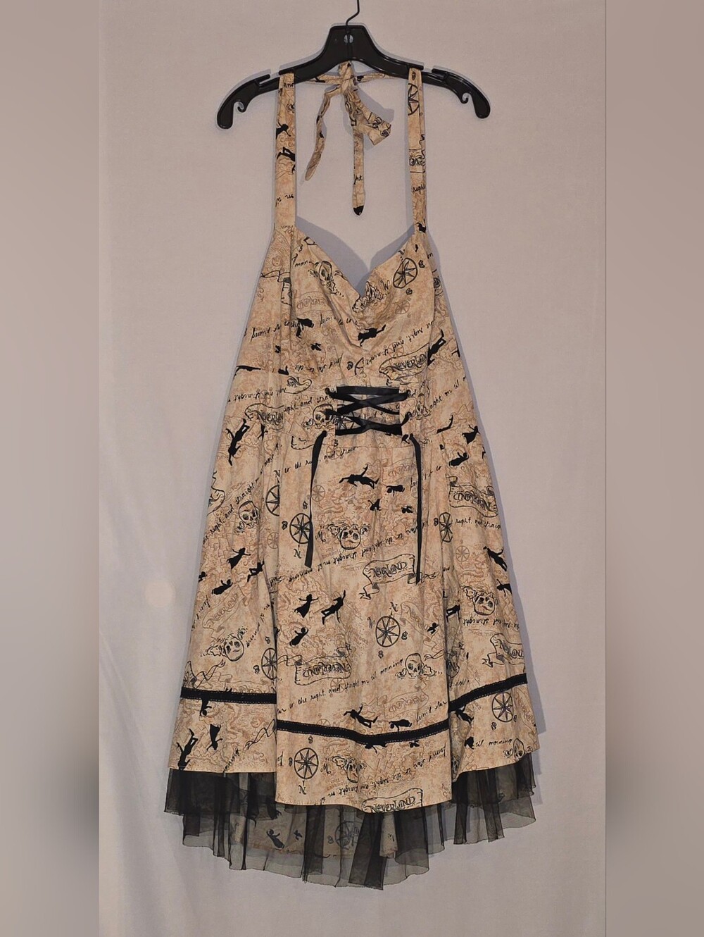 Disney Cream and Black Nautical Map Dress
